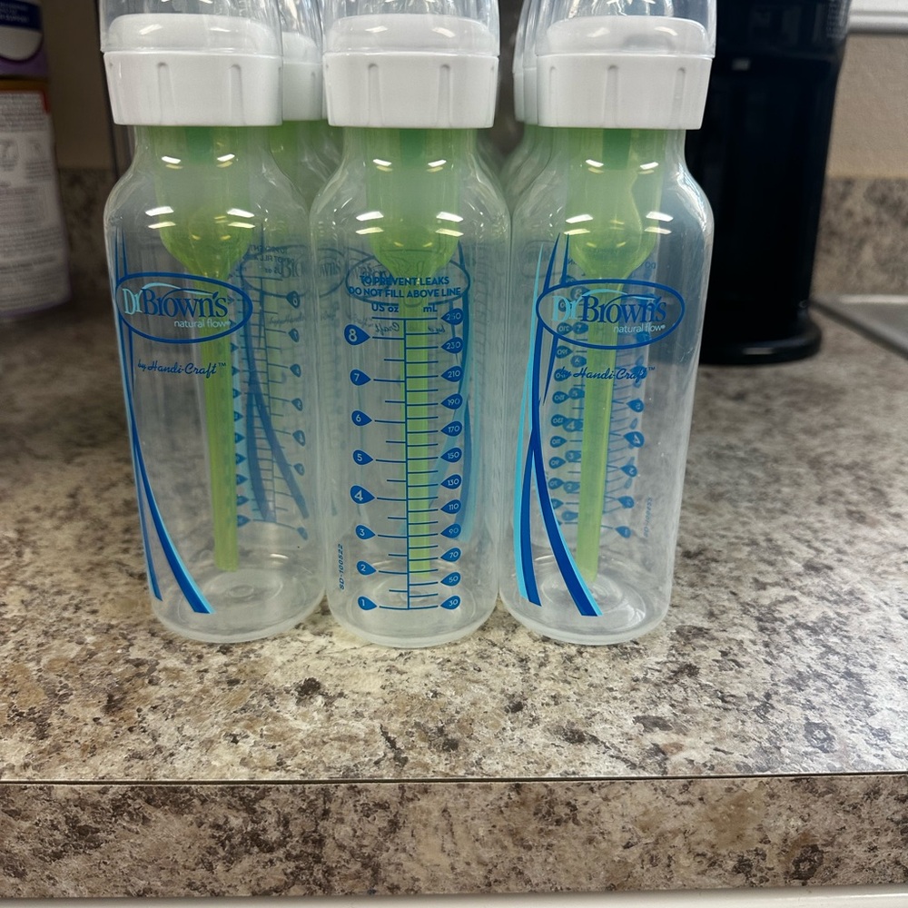 17 Dr. Brown's Clear and Green Baby Bottles